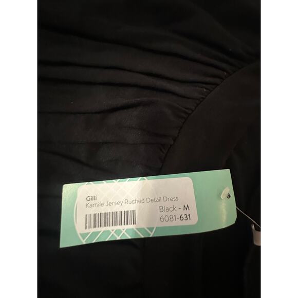 Gilli Kamile Jersey Ruched Detail Dress – Black – Size Medium – NWT - Picture 12 of 12